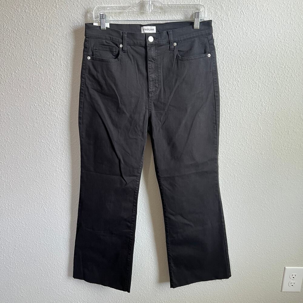 New Sneak Peek Heather Cropped Jeans Women's 13/31 Black Bootcut High Rise
